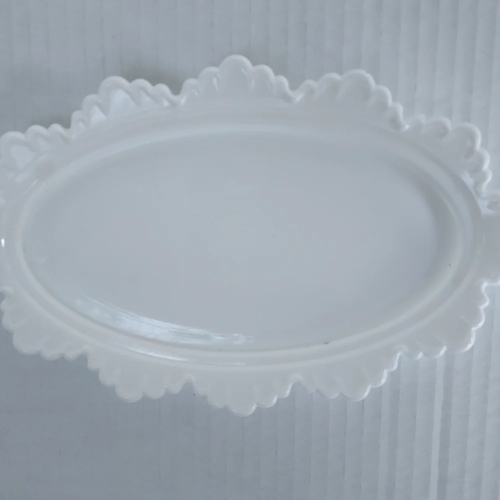 Vintage Milk Glass Butter Dish with Hobnail Detail VTG